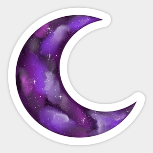 Galaxy Crescent Moon (Pink & Purple) Sticker